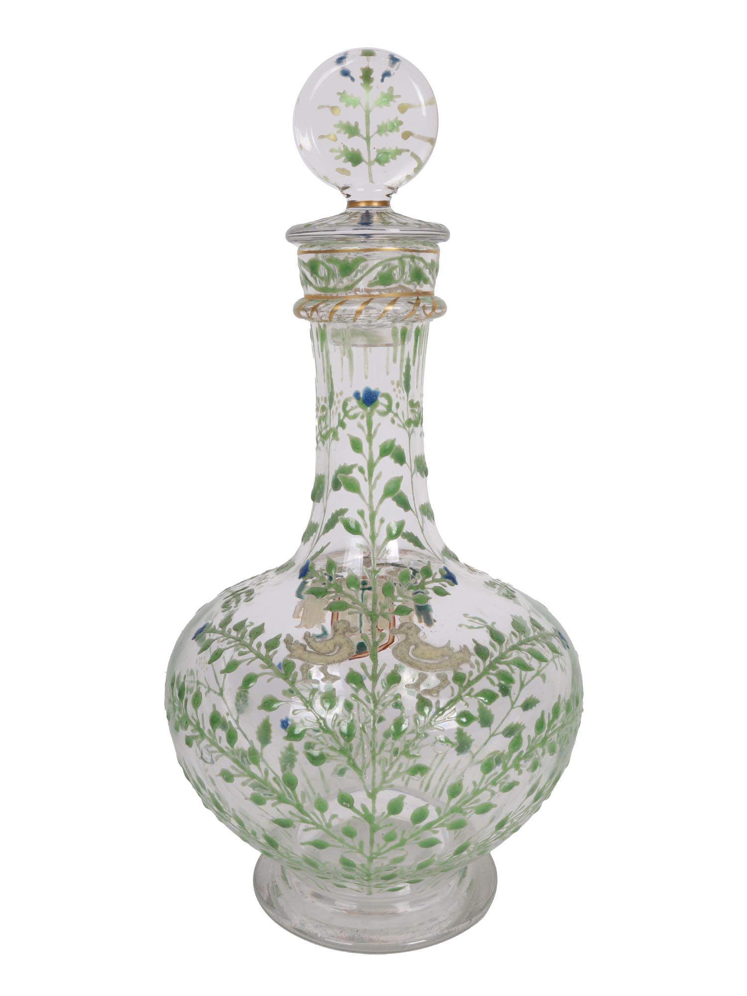 ANTIQUE FRENCH GLASS DECANTER, ATTR. EMILE GALLE PIC-1